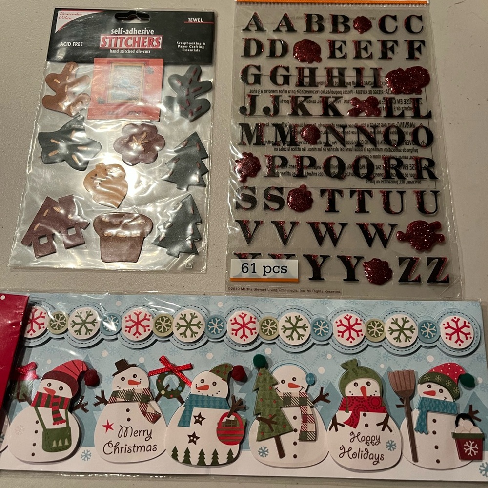 Christmas Sticker Set with Snowmen and Letters